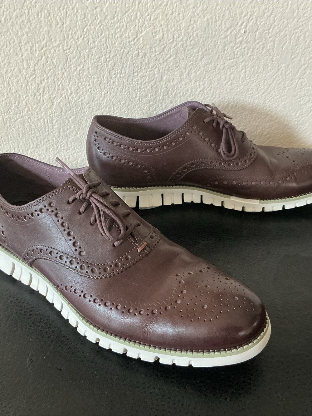 Cole Haan Men Zero.Grand OS Dark Brown Wingtip Oxford Derby C37341 Size 10.5